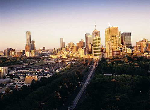 View of Melbourne city skyline