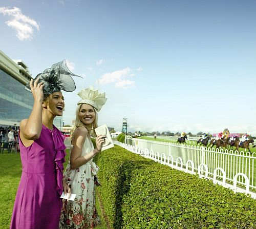 Women attending the Spring Racing Carnival at Caulfield