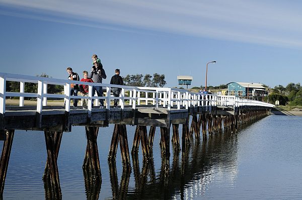 People on the pier at Lakes Entrance