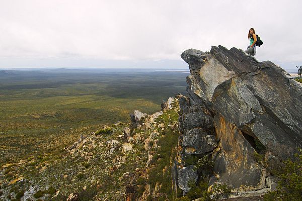 Hiker on East Mount Barren, located in the Fitzgerald River National Park